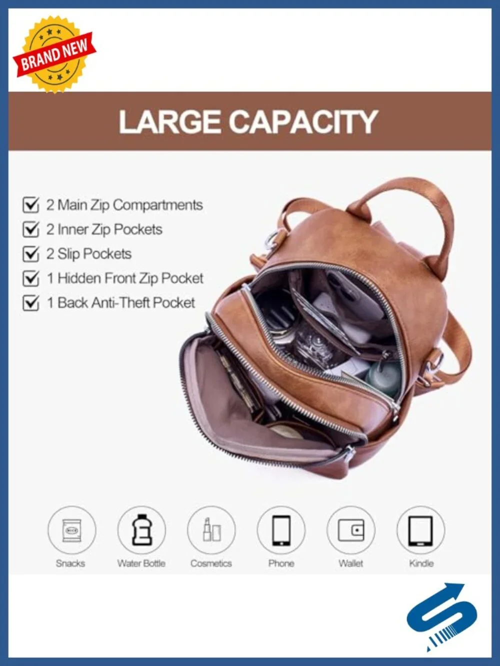 Mini Convertible Vegan Leather Backpack Travel Shoulder Bag
